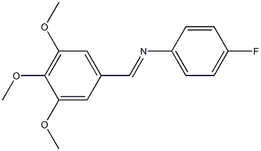 N1-(3,4,5-trimethoxybenzylidene)-4-fluoroaniline,,结构式