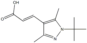 (E)-3-(1-tert-butyl-3,5-dimethyl-1H-pyrazol-4-yl)acrylic acid,,结构式