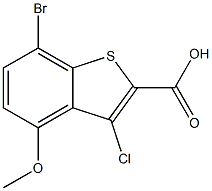 7-bromo-3-chloro-4-methoxybenzo[b]thiophene-2-carboxylic acid,,结构式