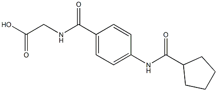 ({4-[(cyclopentylcarbonyl)amino]benzoyl}amino)acetic acid,,结构式