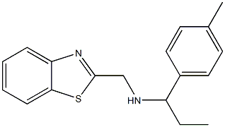 (1,3-benzothiazol-2-ylmethyl)[1-(4-methylphenyl)propyl]amine,,结构式