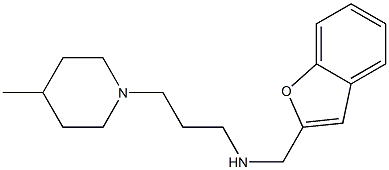 (1-benzofuran-2-ylmethyl)[3-(4-methylpiperidin-1-yl)propyl]amine,,结构式