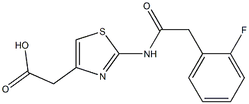 (2-{[(2-fluorophenyl)acetyl]amino}-1,3-thiazol-4-yl)acetic acid Struktur
