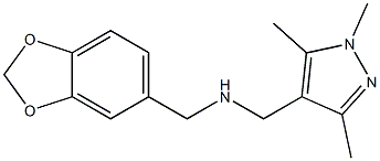 (2H-1,3-benzodioxol-5-ylmethyl)[(1,3,5-trimethyl-1H-pyrazol-4-yl)methyl]amine Structure