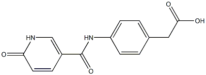 (4-{[(6-oxo-1,6-dihydropyridin-3-yl)carbonyl]amino}phenyl)acetic acid,,结构式
