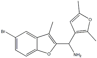 (5-bromo-3-methyl-1-benzofuran-2-yl)(2,5-dimethylfuran-3-yl)methanamine Structure