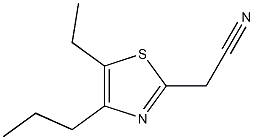 (5-ethyl-4-propyl-1,3-thiazol-2-yl)acetonitrile 化学構造式
