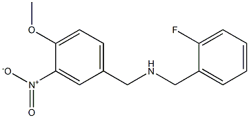 [(2-fluorophenyl)methyl][(4-methoxy-3-nitrophenyl)methyl]amine,,结构式