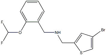 [(4-bromothiophen-2-yl)methyl]({[2-(difluoromethoxy)phenyl]methyl})amine 化学構造式