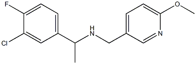 [1-(3-chloro-4-fluorophenyl)ethyl][(6-methoxypyridin-3-yl)methyl]amine 化学構造式