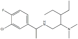 [1-(3-chloro-4-fluorophenyl)ethyl][2-(dimethylamino)-3-ethylpentyl]amine 化学構造式