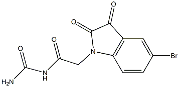 [2-(5-bromo-2,3-dioxo-2,3-dihydro-1H-indol-1-yl)acetyl]urea,,结构式