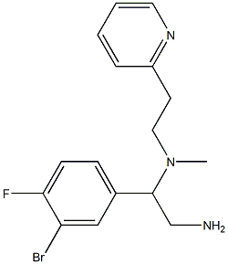 [2-amino-1-(3-bromo-4-fluorophenyl)ethyl](methyl)[2-(pyridin-2-yl)ethyl]amine Struktur