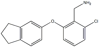 [2-chloro-6-(2,3-dihydro-1H-inden-5-yloxy)phenyl]methanamine,,结构式