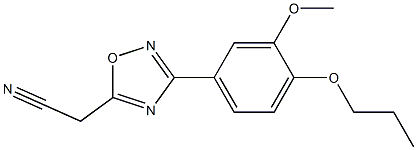 [3-(3-methoxy-4-propoxyphenyl)-1,2,4-oxadiazol-5-yl]acetonitrile,,结构式