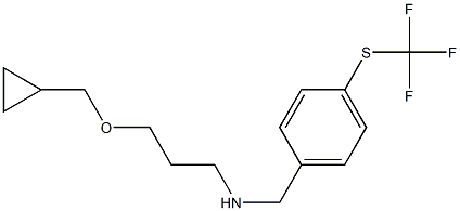 [3-(cyclopropylmethoxy)propyl]({4-[(trifluoromethyl)sulfanyl]phenyl}methyl)amine,,结构式