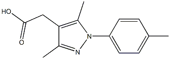 [3,5-dimethyl-1-(4-methylphenyl)-1H-pyrazol-4-yl]acetic acid,,结构式