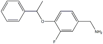 [3-fluoro-4-(1-phenylethoxy)phenyl]methanamine 化学構造式