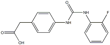 [4-({[(2-fluorophenyl)amino]carbonyl}amino)phenyl]acetic acid 化学構造式