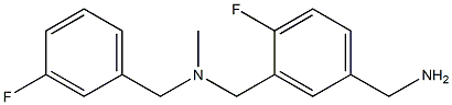 [4-fluoro-3-({[(3-fluorophenyl)methyl](methyl)amino}methyl)phenyl]methanamine 结构式