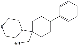 [4-phenyl-1-(thiomorpholin-4-yl)cyclohexyl]methanamine Struktur