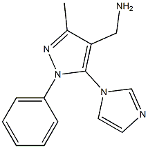 [5-(1H-imidazol-1-yl)-3-methyl-1-phenyl-1H-pyrazol-4-yl]methanamine Struktur