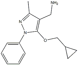 [5-(cyclopropylmethoxy)-3-methyl-1-phenyl-1H-pyrazol-4-yl]methanamine Struktur