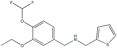 {[4-(difluoromethoxy)-3-ethoxyphenyl]methyl}(thiophen-2-ylmethyl)amine Struktur