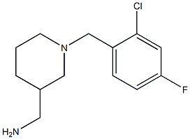 {1-[(2-chloro-4-fluorophenyl)methyl]piperidin-3-yl}methanamine,,结构式