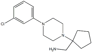 {1-[4-(3-chlorophenyl)piperazin-1-yl]cyclopentyl}methylamine 化学構造式