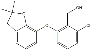 {2-chloro-6-[(2,2-dimethyl-2,3-dihydro-1-benzofuran-7-yl)oxy]phenyl}methanol Struktur
