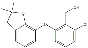 {2-chloro-6-[(2,2-dimethyl-2,3-dihydro-1-benzofuran-7-yl)oxy]phenyl}methanol,,结构式