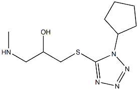 {3-[(1-cyclopentyl-1H-1,2,3,4-tetrazol-5-yl)sulfanyl]-2-hydroxypropyl}(methyl)amine,,结构式