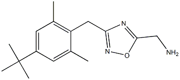 {3-[(4-tert-butyl-2,6-dimethylphenyl)methyl]-1,2,4-oxadiazol-5-yl}methanamine,,结构式