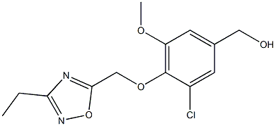 {3-chloro-4-[(3-ethyl-1,2,4-oxadiazol-5-yl)methoxy]-5-methoxyphenyl}methanol 结构式