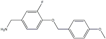 {3-fluoro-4-[(4-methoxyphenyl)methoxy]phenyl}methanamine 化学構造式