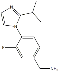 {3-fluoro-4-[2-(propan-2-yl)-1H-imidazol-1-yl]phenyl}methanamine Struktur