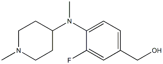 {3-fluoro-4-[methyl(1-methylpiperidin-4-yl)amino]phenyl}methanol 化学構造式