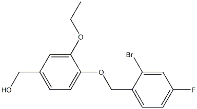 {4-[(2-bromo-4-fluorophenyl)methoxy]-3-ethoxyphenyl}methanol 化学構造式