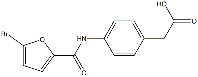 {4-[(5-bromo-2-furoyl)amino]phenyl}acetic acid Structure