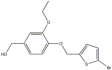 {4-[(5-bromothiophen-2-yl)methoxy]-3-ethoxyphenyl}methanol 化学構造式