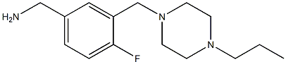 {4-fluoro-3-[(4-propylpiperazin-1-yl)methyl]phenyl}methanamine 化学構造式