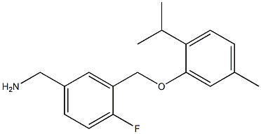 {4-fluoro-3-[5-methyl-2-(propan-2-yl)phenoxymethyl]phenyl}methanamine Structure