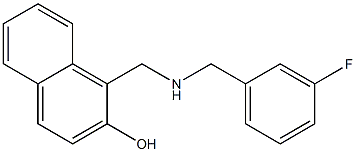 1-({[(3-fluorophenyl)methyl]amino}methyl)naphthalen-2-ol Struktur