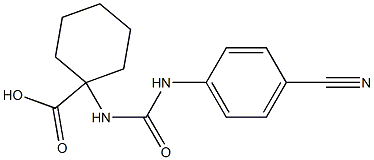 1-({[(4-cyanophenyl)amino]carbonyl}amino)cyclohexanecarboxylic acid,,结构式