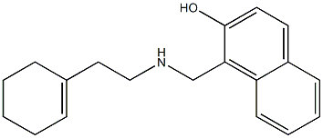 1-({[2-(cyclohex-1-en-1-yl)ethyl]amino}methyl)naphthalen-2-ol Struktur