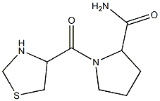 1-(1,3-thiazolidin-4-ylcarbonyl)pyrrolidine-2-carboxamide 化学構造式