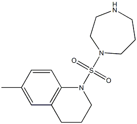 1-(1,4-diazepane-1-sulfonyl)-6-methyl-1,2,3,4-tetrahydroquinoline,,结构式