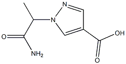 1-(1-carbamoylethyl)-1H-pyrazole-4-carboxylic acid Structure