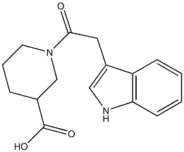 1-(1H-indol-3-ylacetyl)piperidine-3-carboxylic acid,,结构式